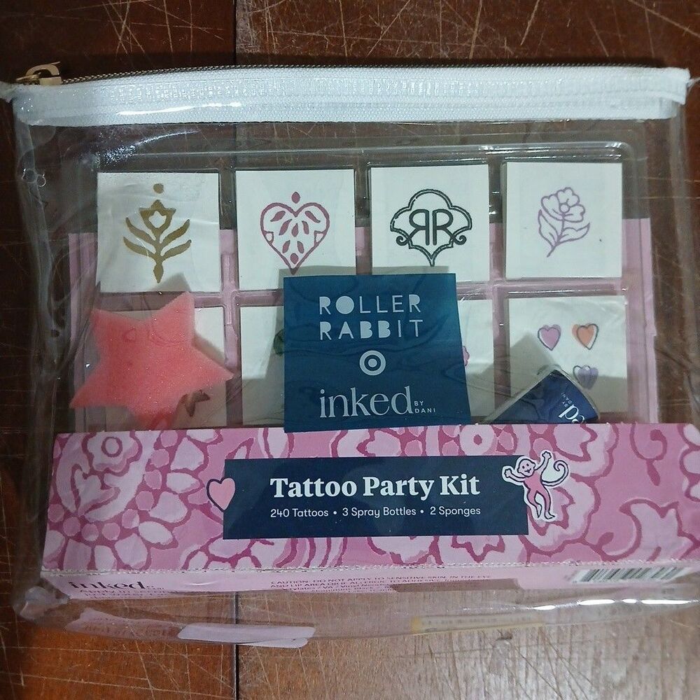 Roller Rabbit x Target Inked by Dani Tattoo Party Kit 205pc NEW